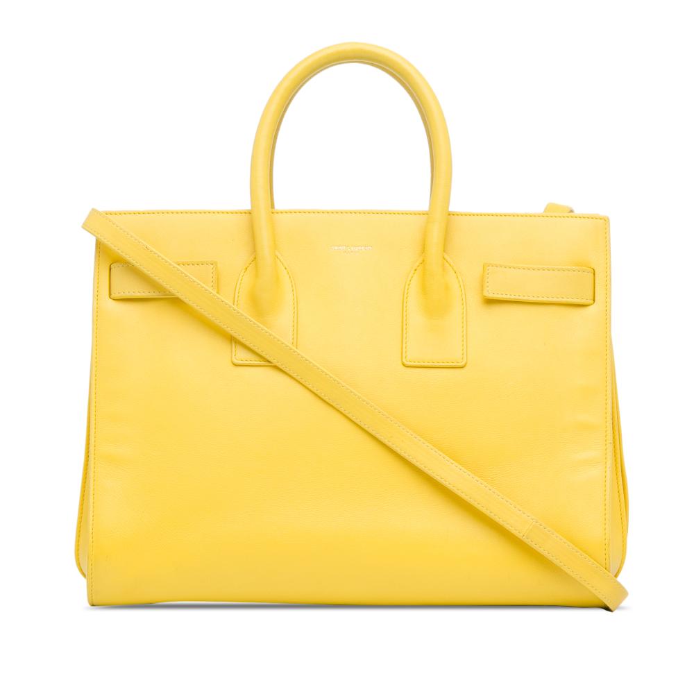 Saint Laurent B Saint Laurent Yellow Calf Leather Small Sac De Jour Italy