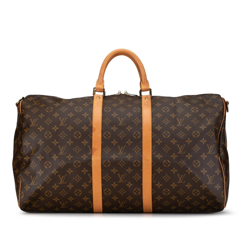 Louis Vuitton B Louis Vuitton Brown Monogram Canvas Canvas Monogram Keepall 55 France