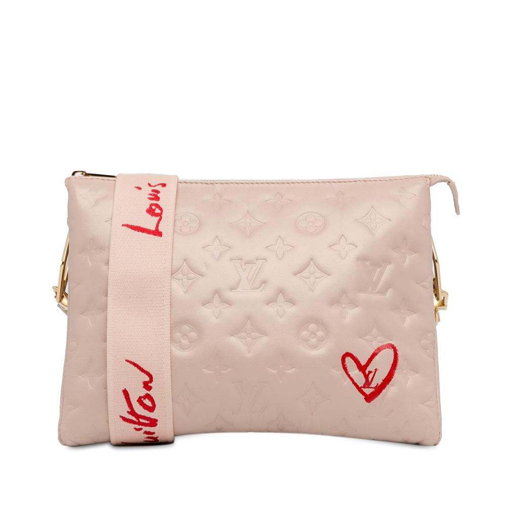 Louis Vuitton AB Louis Vuitton Pink Light Pink Lambskin Leather Leather Monogram Fall In Love Coussin PM France