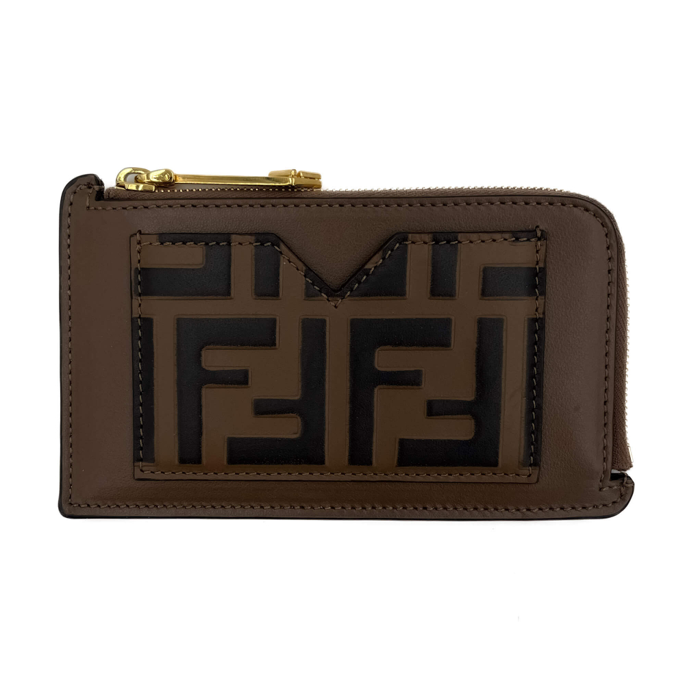 Fendi FF Diamonds Leather Wallet Brown