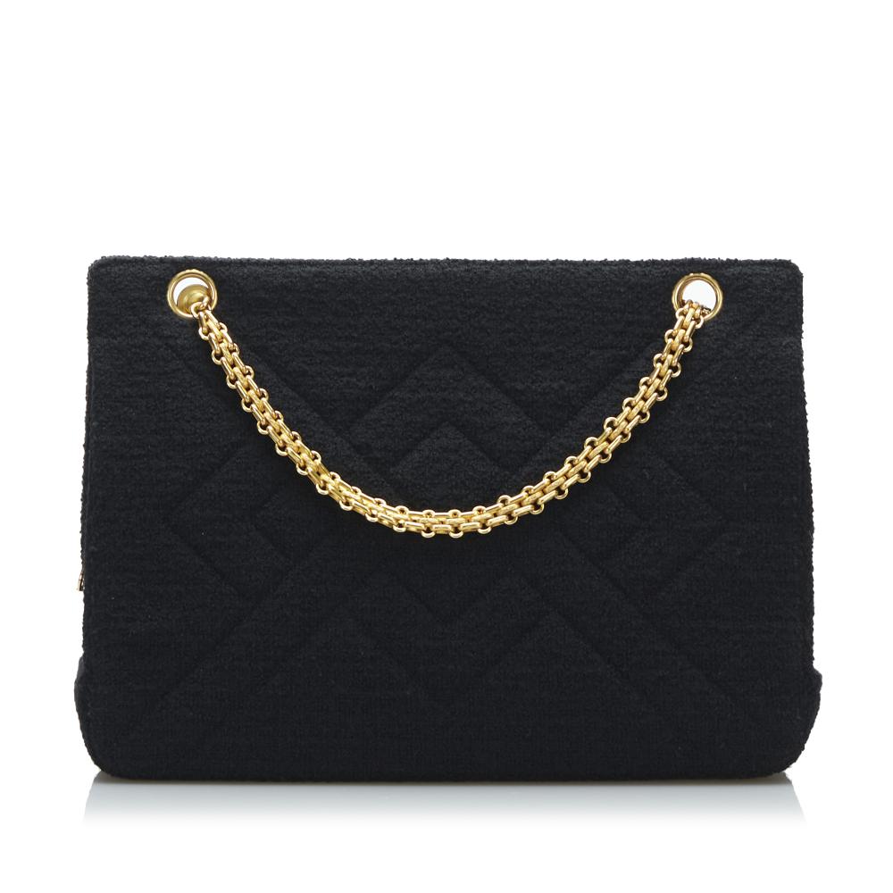 Chanel AB Chanel Black Tweed Fabric Classic Shoulder Bag France