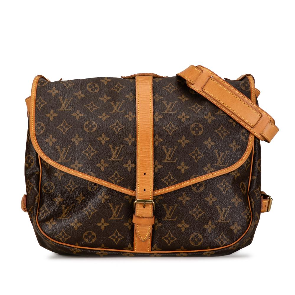 Louis Vuitton B Louis Vuitton Brown Monogram Canvas Canvas Monogram Saumur 35 France