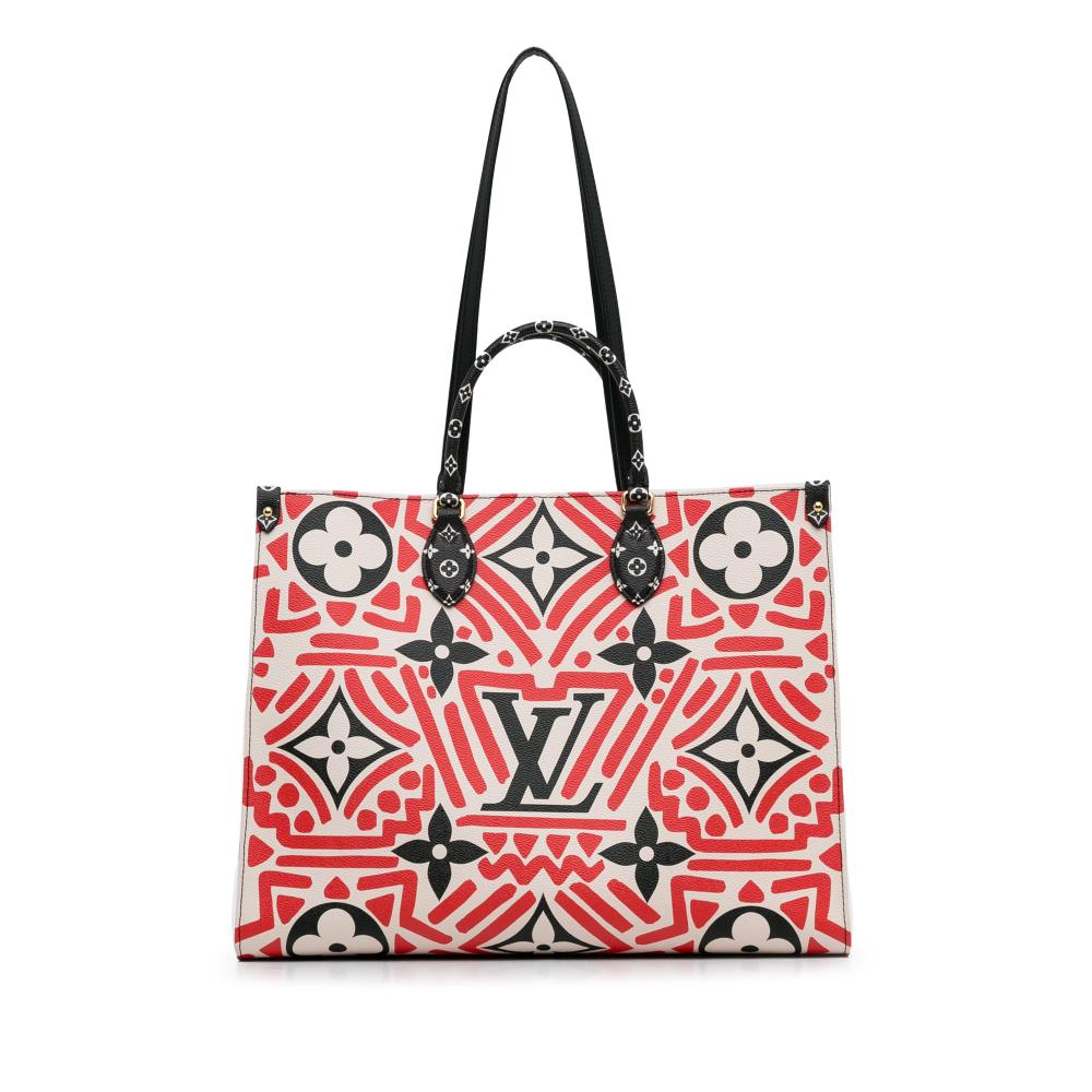 Louis Vuitton AB Louis Vuitton Red with Black Monogram Canvas Canvas Monogram Giant Crafty Onthego GM Italy