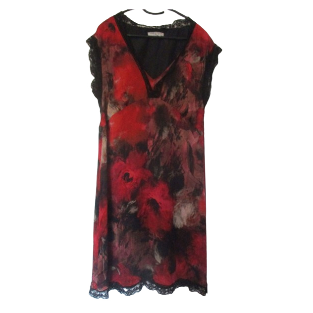 Marina Rinaldi Pure silk anemone print dress 42-44