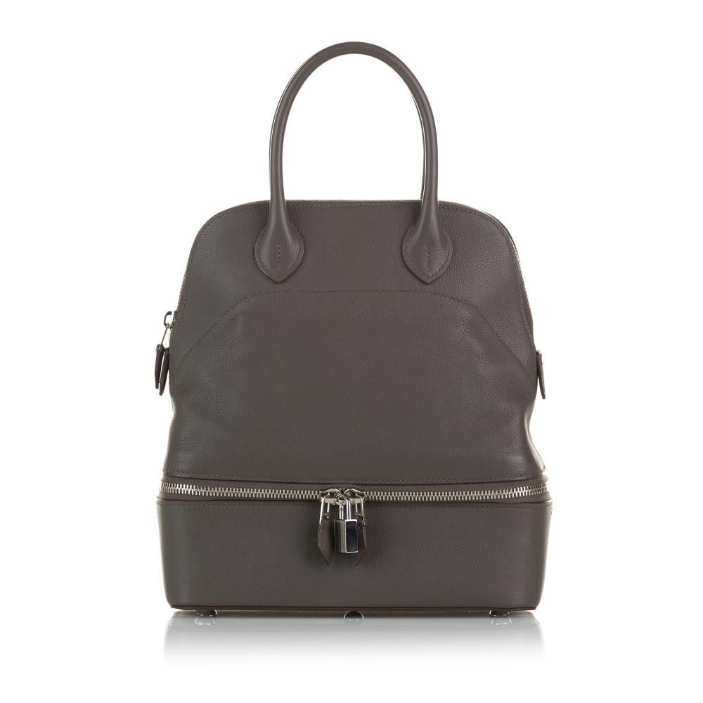 Hermès B Hermès Gray Calf Leather Bolide Secret Handbag France