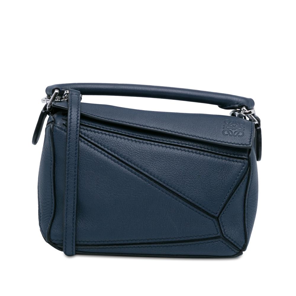 Loewe B LOEWE Blue Dark Blue Calf Leather Mini Puzzle Satchel Spain