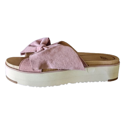 UGG Mules avec grand noeud en daim rose