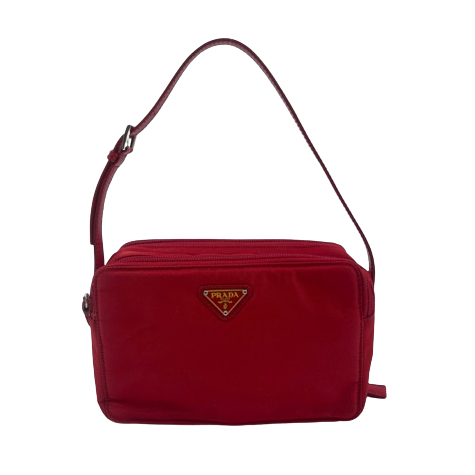 Prada Red Prada Nylon Shoulder Bag