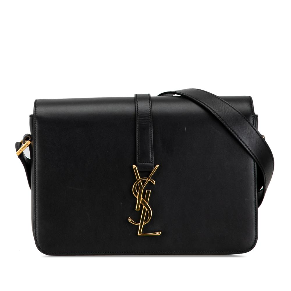 Saint Laurent B Saint Laurent Black Calf Leather Medium Monogram Universite Bag Italy