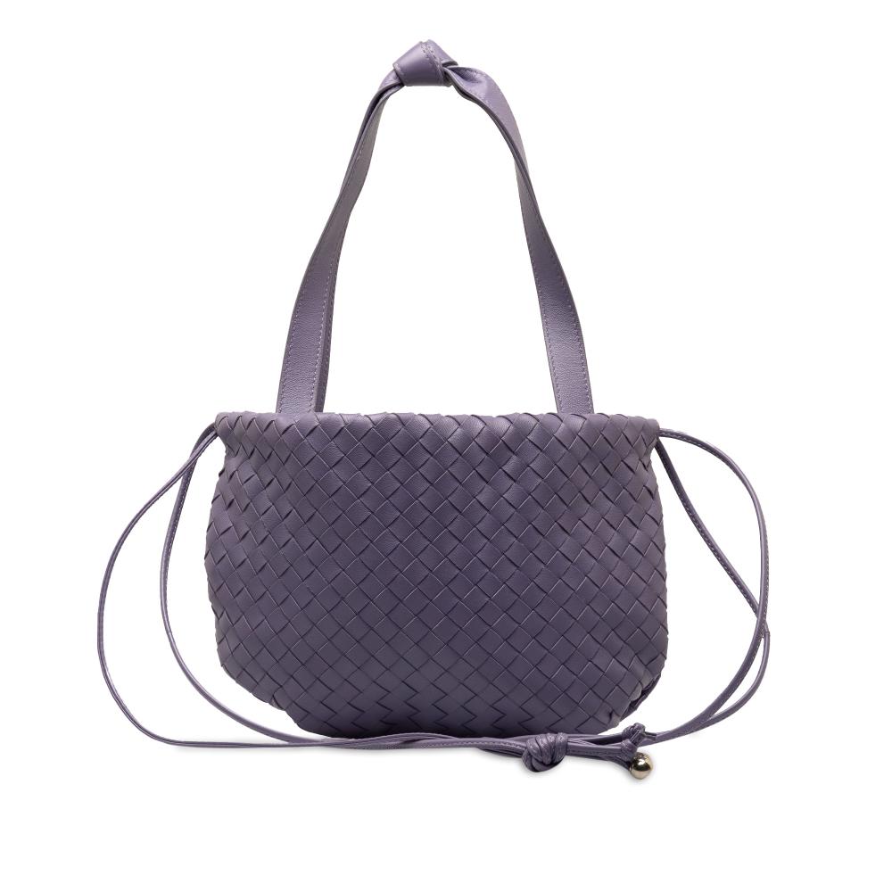 Bottega Veneta AB Bottega Veneta Purple Lilac Calf Leather Small Intrecciato The Bulb Italy