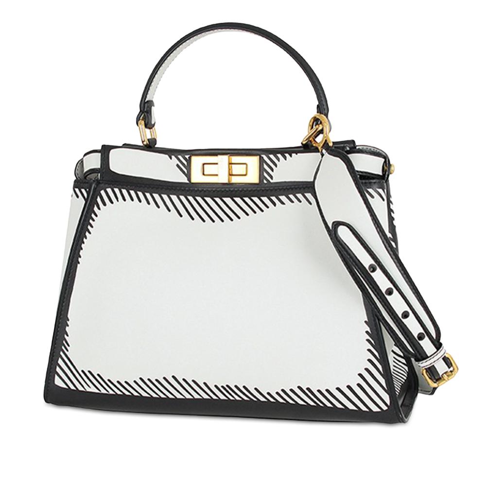 Fendi A Fendi White Calf Leather x Joshua Vides Medium California Sky Iconic Peekaboo Italy