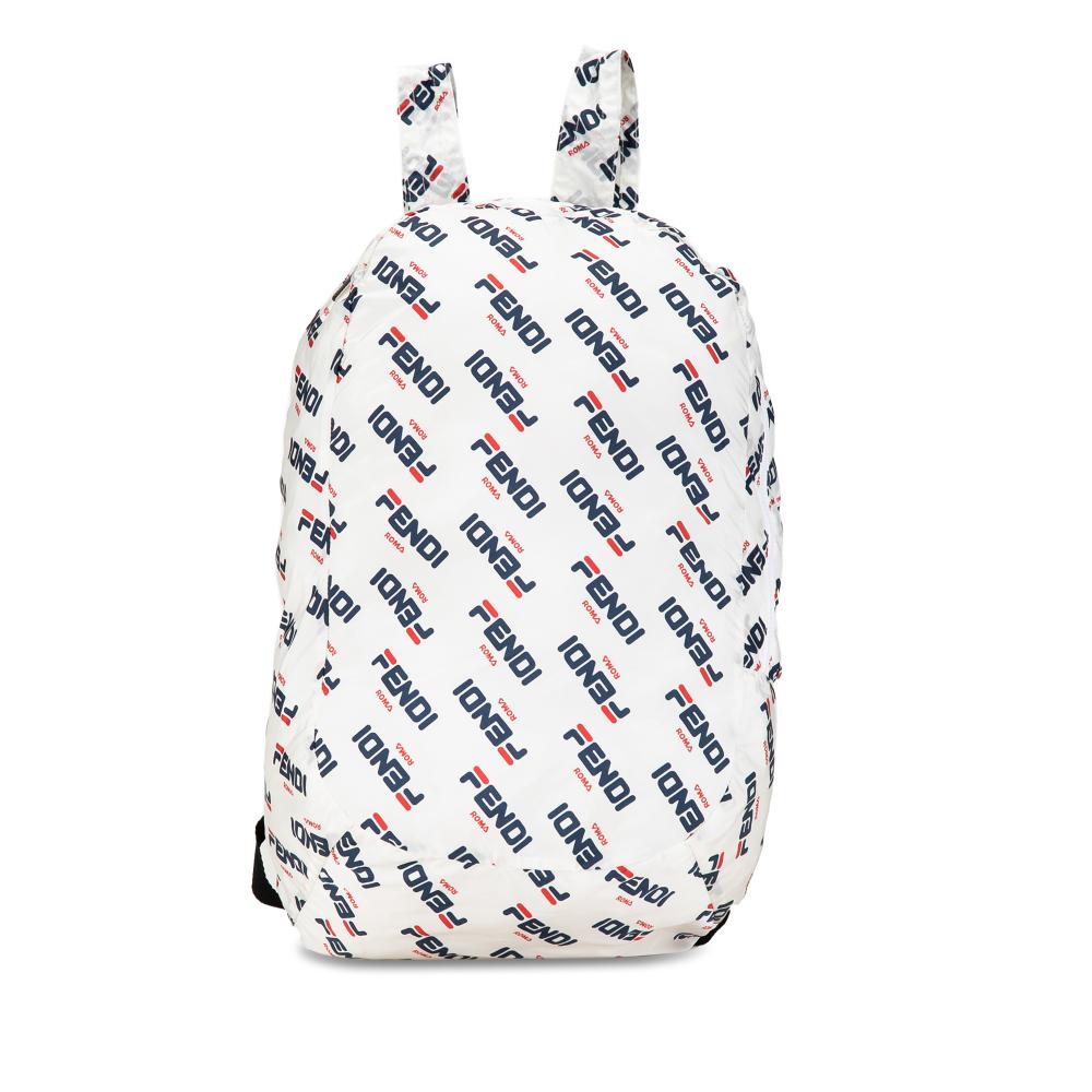 Fendi AB Fendi White Nylon Fabric x Fila Mania Packable Backpack Italy