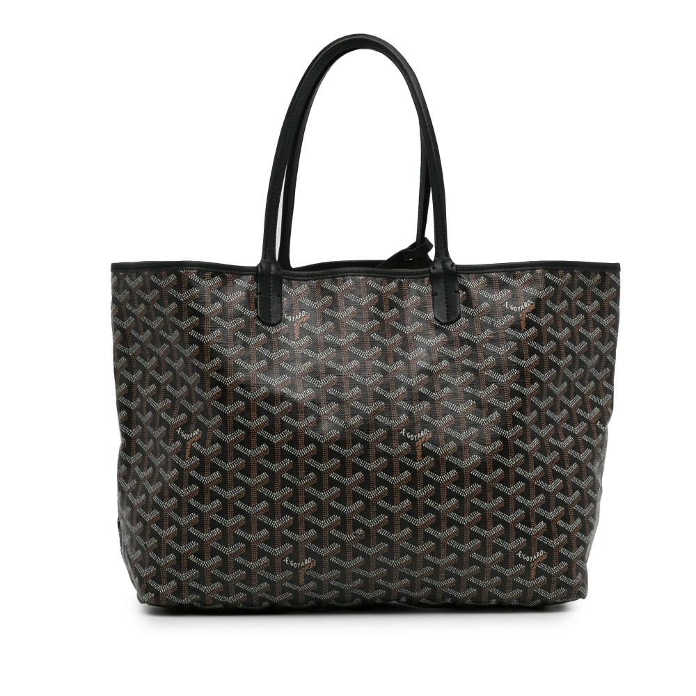 Goyard B Goyard Black Coated Canvas Fabric Goyardine Saint Louis PM France