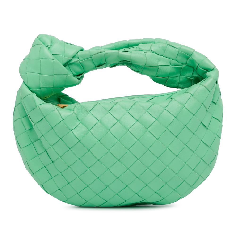 Bottega Veneta AB Bottega Veneta Green Nappa Leather Leather Mini Nappa Intrecciato Jodie Italy