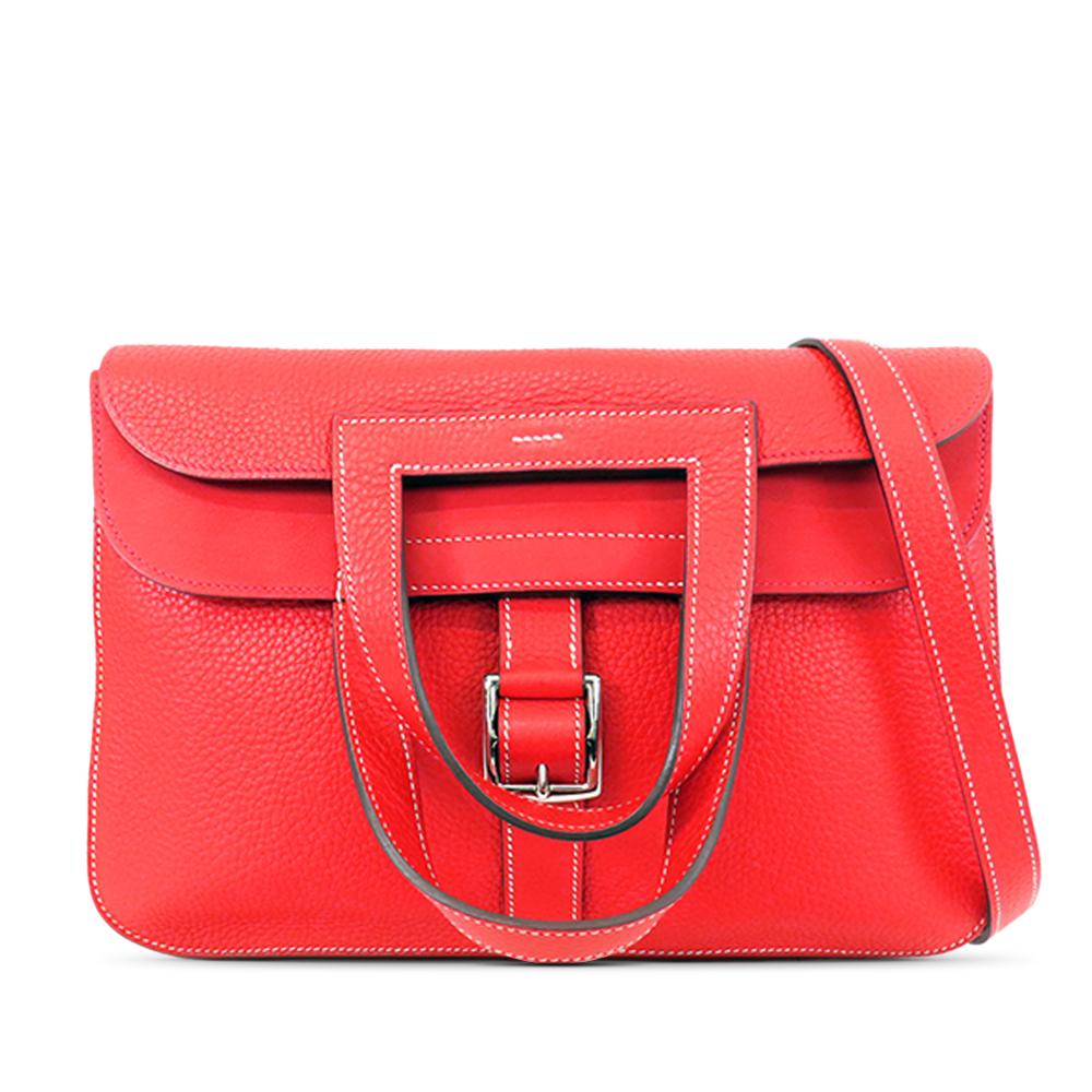 Hermès AB Hermès Red Calf Leather Taurillon Clemence Halzan 31 France