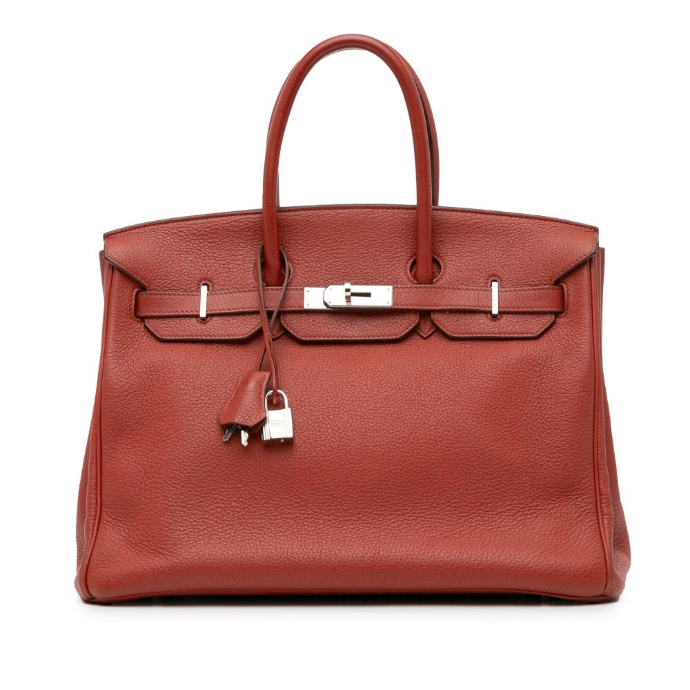 Hermès AB Hermès Red Maroon Calf Leather Togo Birkin 35 France