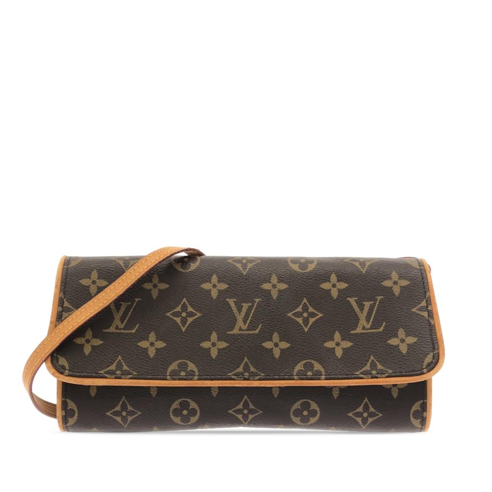 Louis Vuitton B Louis Vuitton Brown Monogram Canvas Canvas Monogram Pochette Twin GM United States