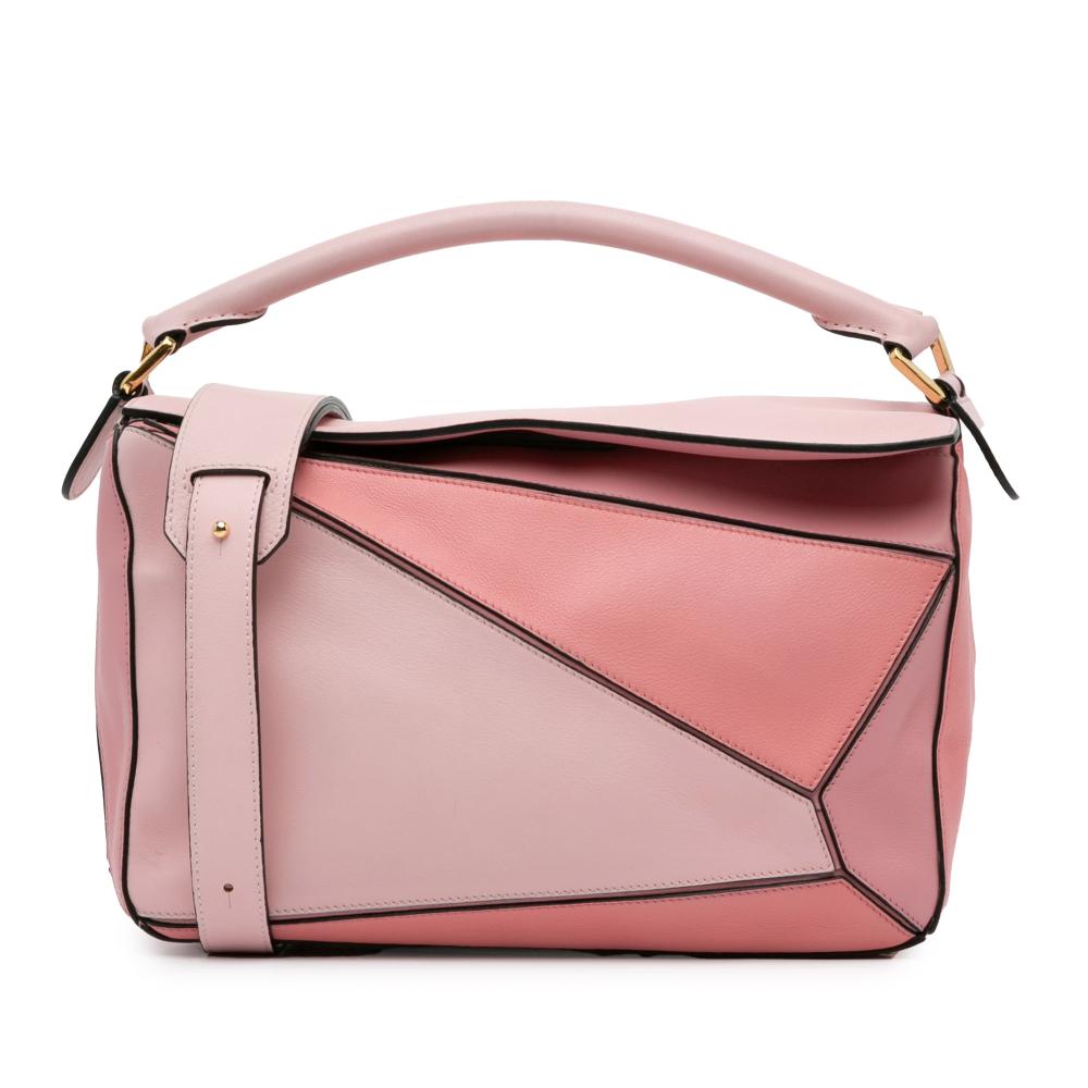 Loewe AB LOEWE Pink Calf Leather Medium Puzzle Bag Spain