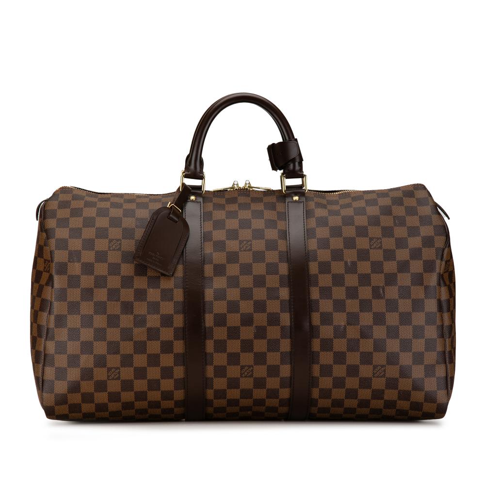 Louis Vuitton B Louis Vuitton Brown Damier Canvas Canvas Damier Ebene Keepall 50 France