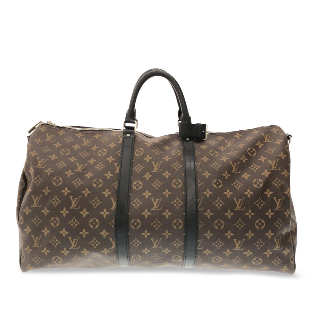 Louis Vuitton B Louis Vuitton Brown Monogram Canvas Canvas Monogram Macassar Keepall Bandouliere 55 France