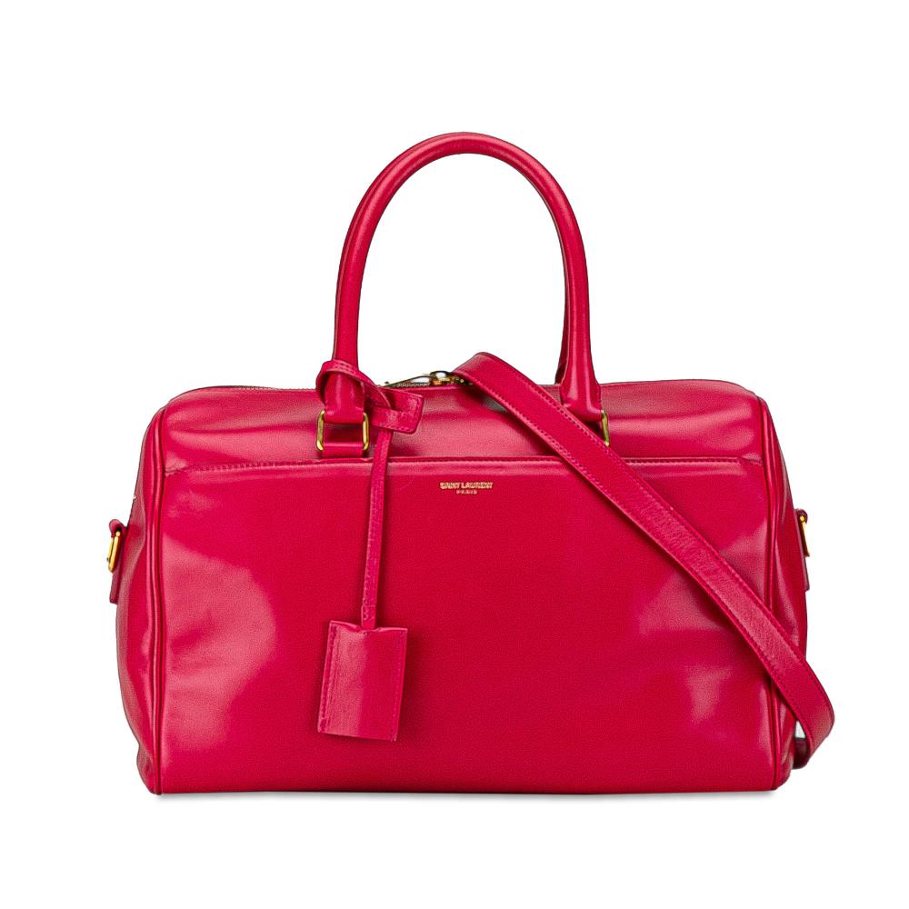 Saint Laurent B Saint Laurent Pink Dark Pink Calf Leather Classic Duffle 6 Satchel Italy