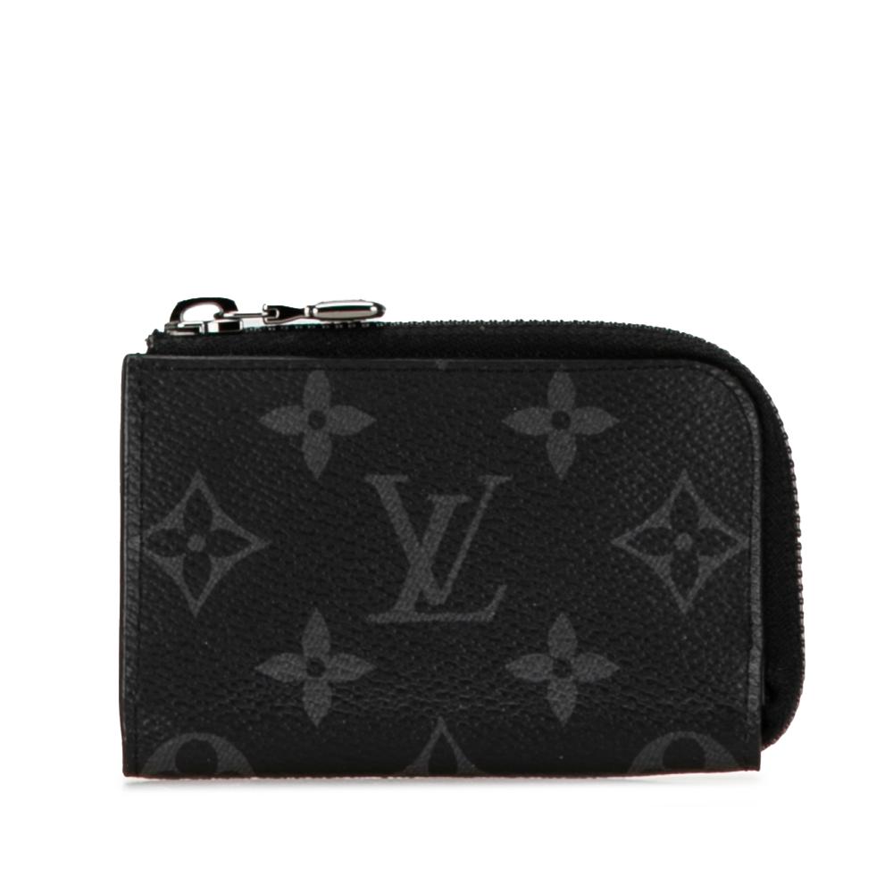 Louis Vuitton B Louis Vuitton Black Monogram Canvas Canvas Monogram Eclipse Coin Pouch France