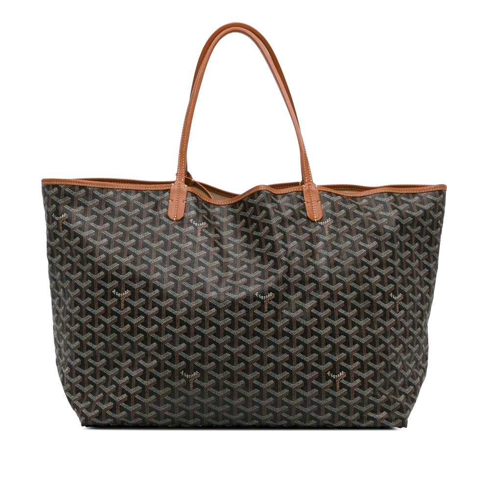 Goyard AB Goyard Black with Brown Coated Canvas Fabric Goyardine Saint Louis GM France