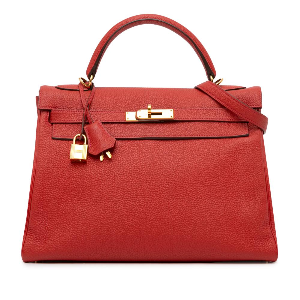 Hermès AB Hermès Red Calf Leather Togo Kelly Retourne 32 France