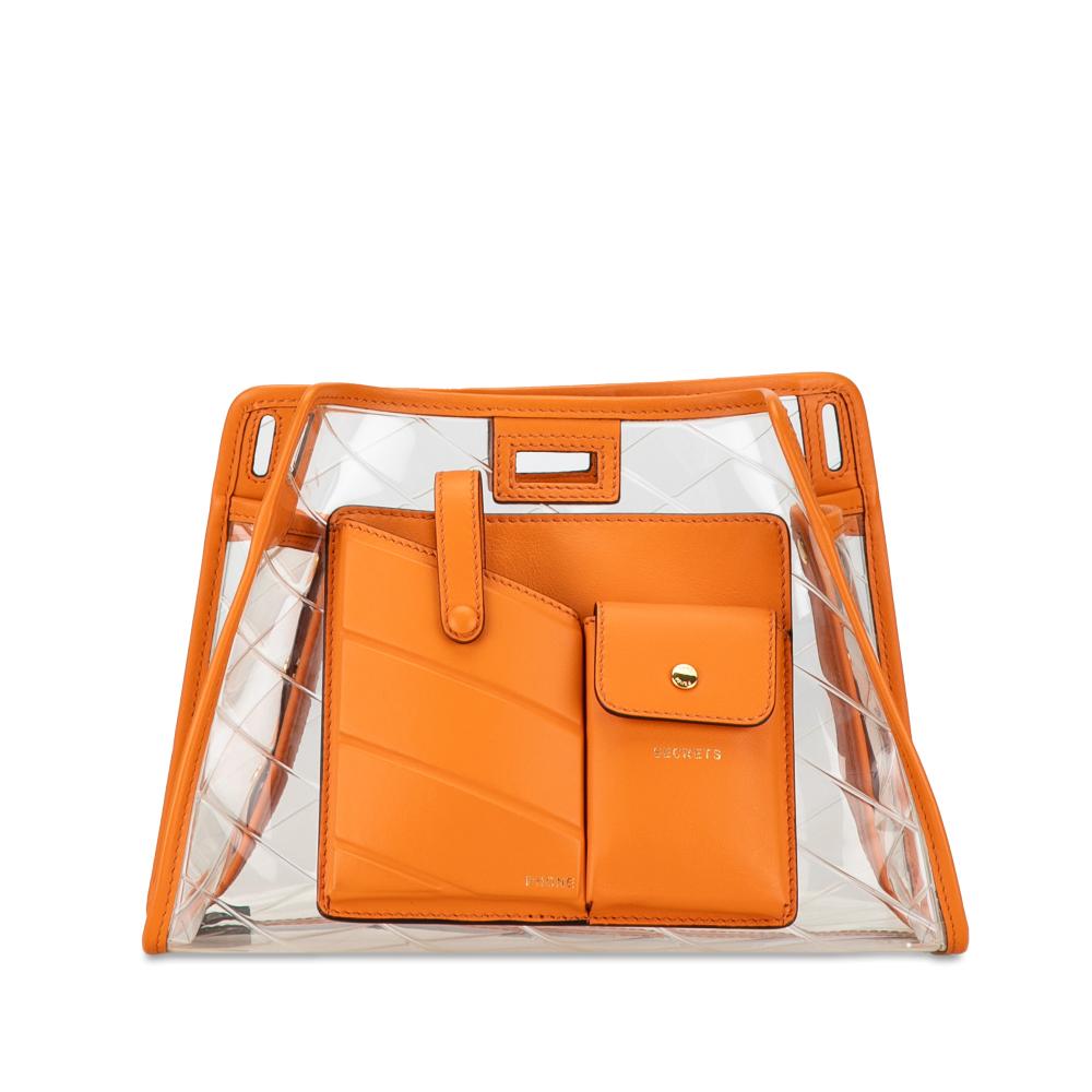 Fendi B Fendi Orange PVC Plastic Small Peekaboo Defender Italy