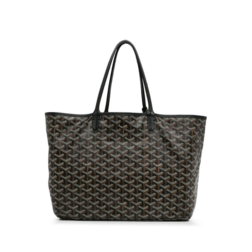 Goyard B Goyard Black Coated Canvas Fabric Goyardine Saint Louis PM France