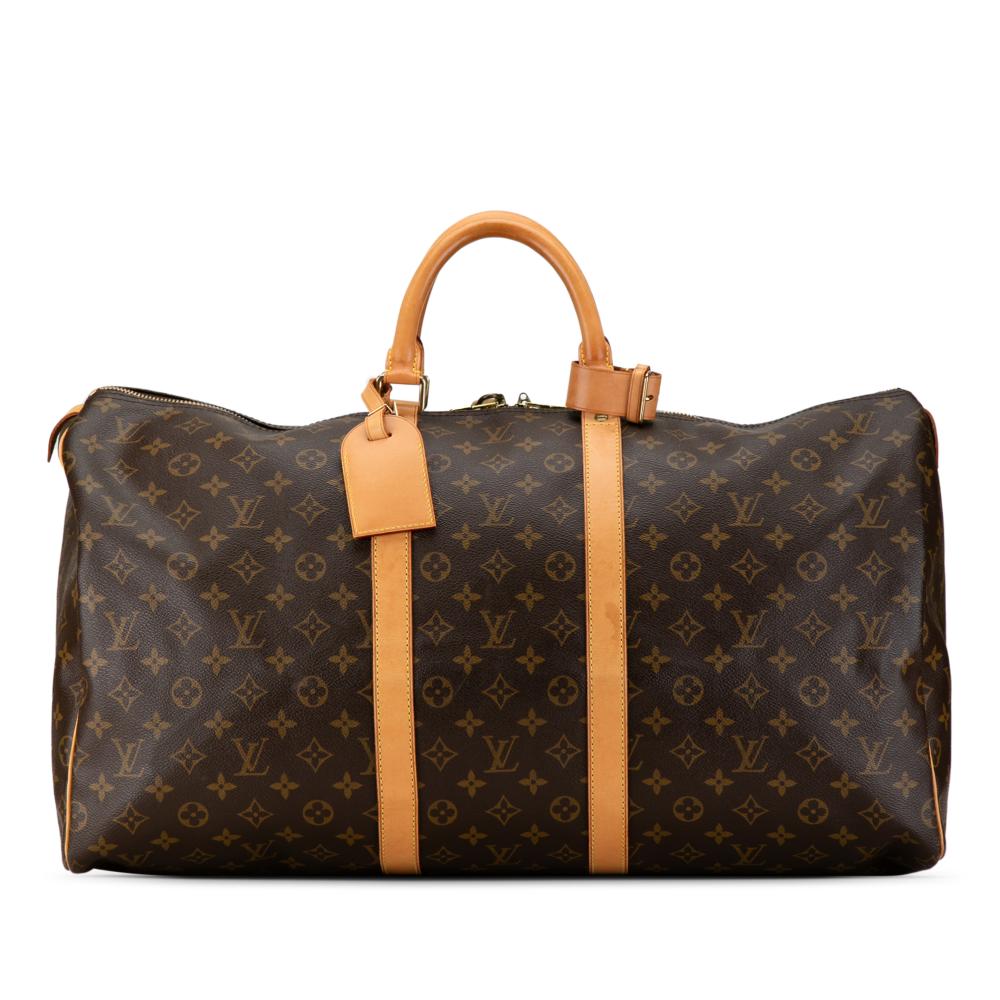 Louis Vuitton B Louis Vuitton Brown Monogram Canvas Canvas Monogram Keepall 55 France