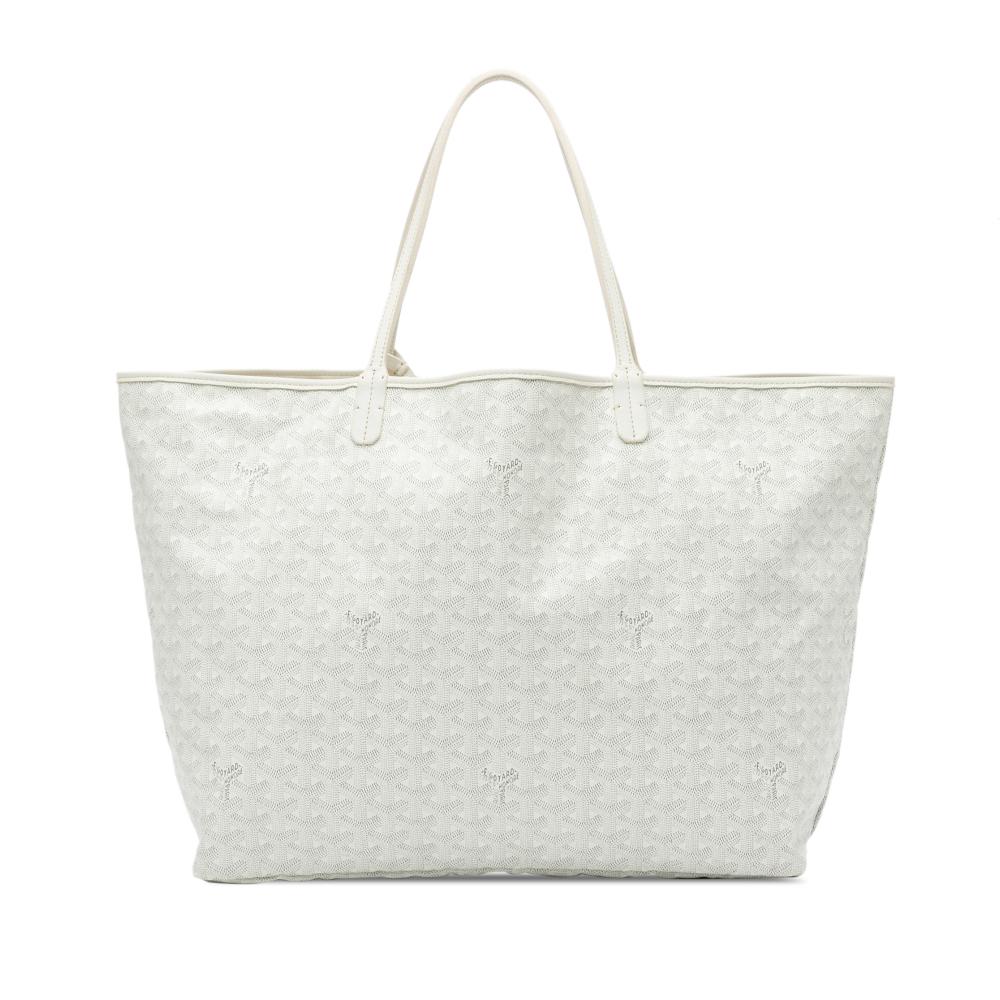 Goyard AB Goyard White Coated Canvas Fabric Goyardine Saint Louis GM France