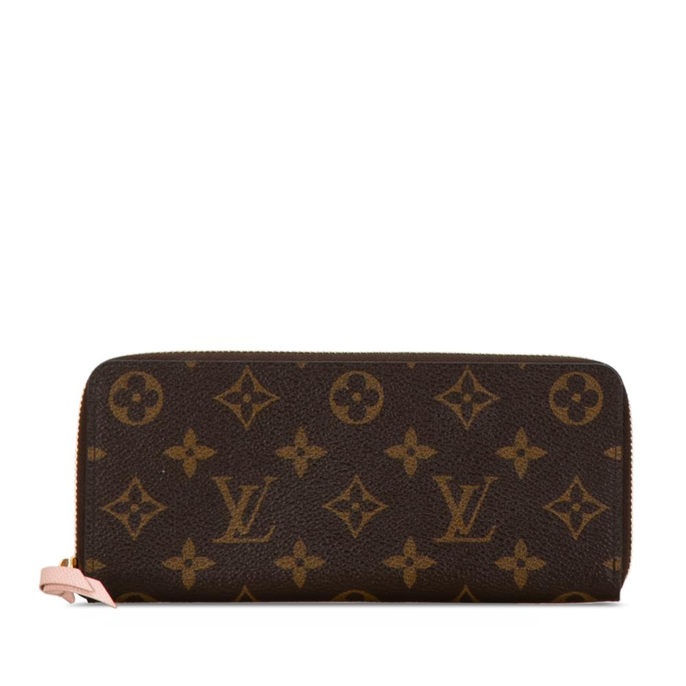 Louis Vuitton B Louis Vuitton Brown Monogram Canvas Canvas Monogram Clemence Wallet France