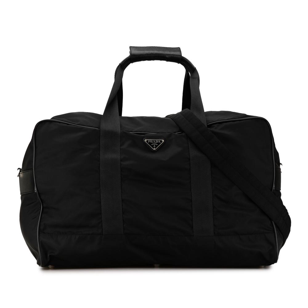 Prada B Prada Black Nylon Fabric Tessuto Travel Bag Italy