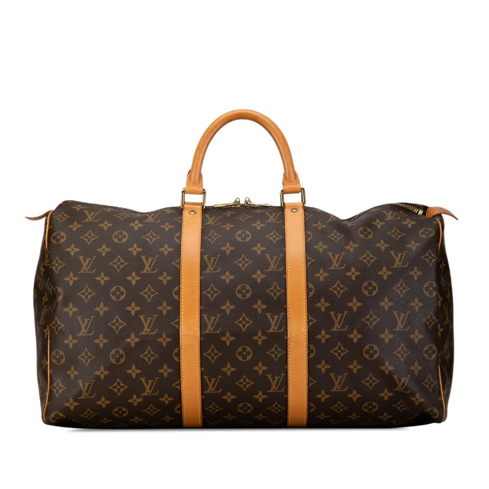 Louis Vuitton B Louis Vuitton Brown Monogram Canvas Canvas Monogram Keepall 50 France