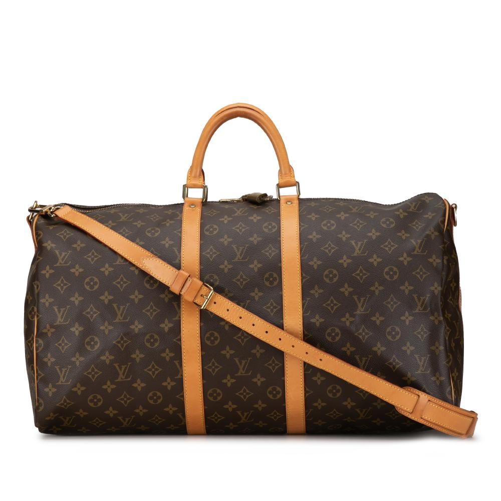 Louis Vuitton B Louis Vuitton Brown Monogram Canvas Canvas Monogram Keepall Bandouliere 55 France