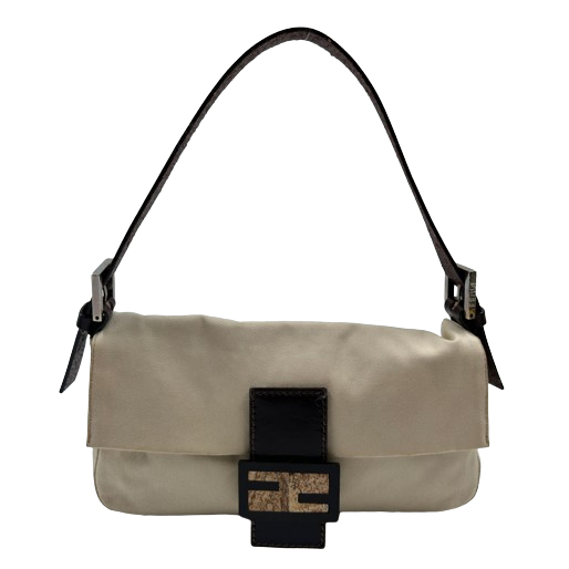 Fendi Beige Canvas Fendi Baguette