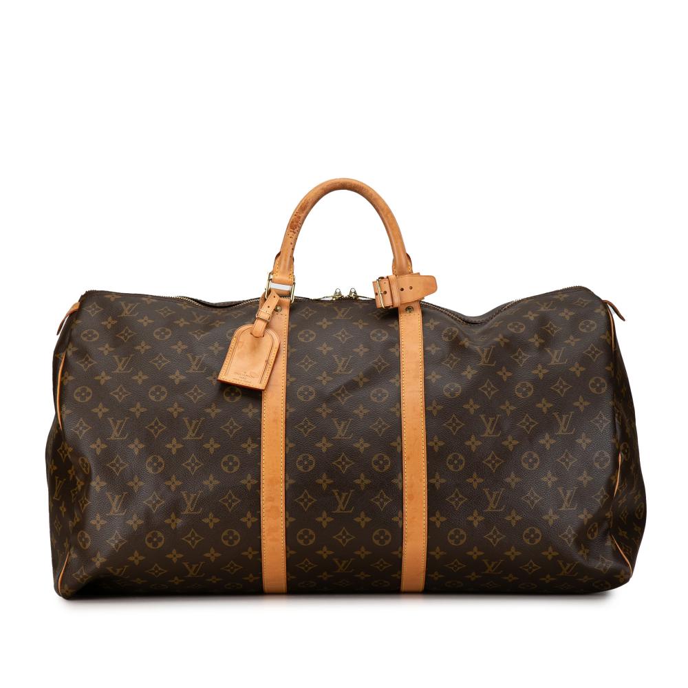 Louis Vuitton B Louis Vuitton Brown Monogram Canvas Canvas Monogram Keepall 60 France