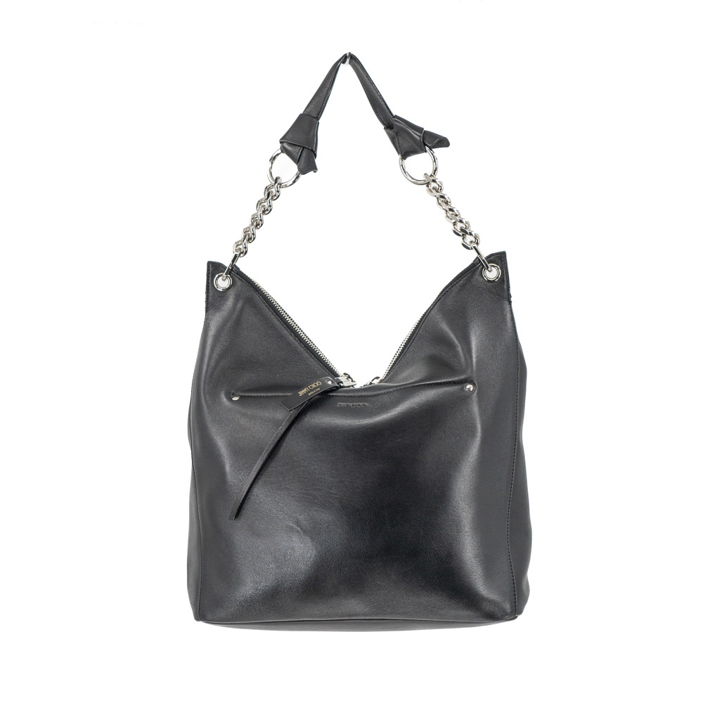 Jimmy Choo hobo tote in black leather