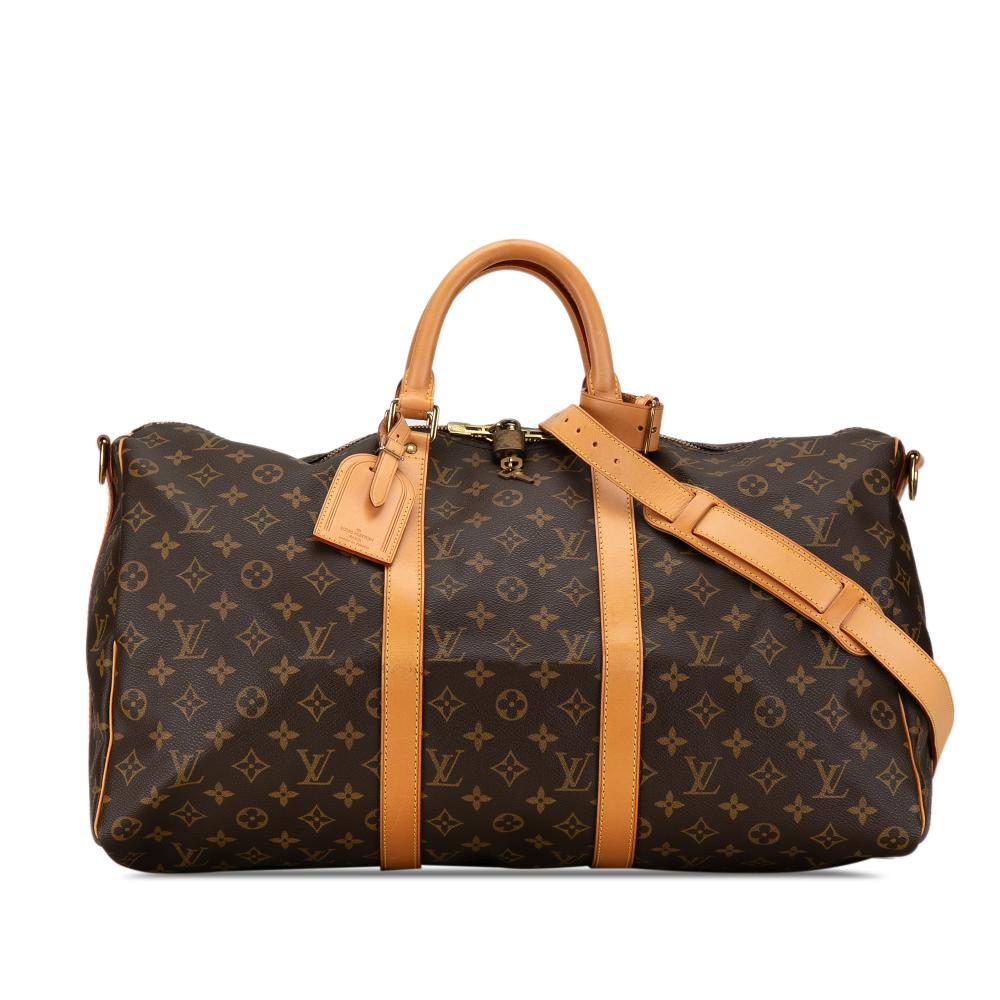 Louis Vuitton B Louis Vuitton Brown Monogram Canvas Canvas Monogram Keepall Bandouliere 50 France