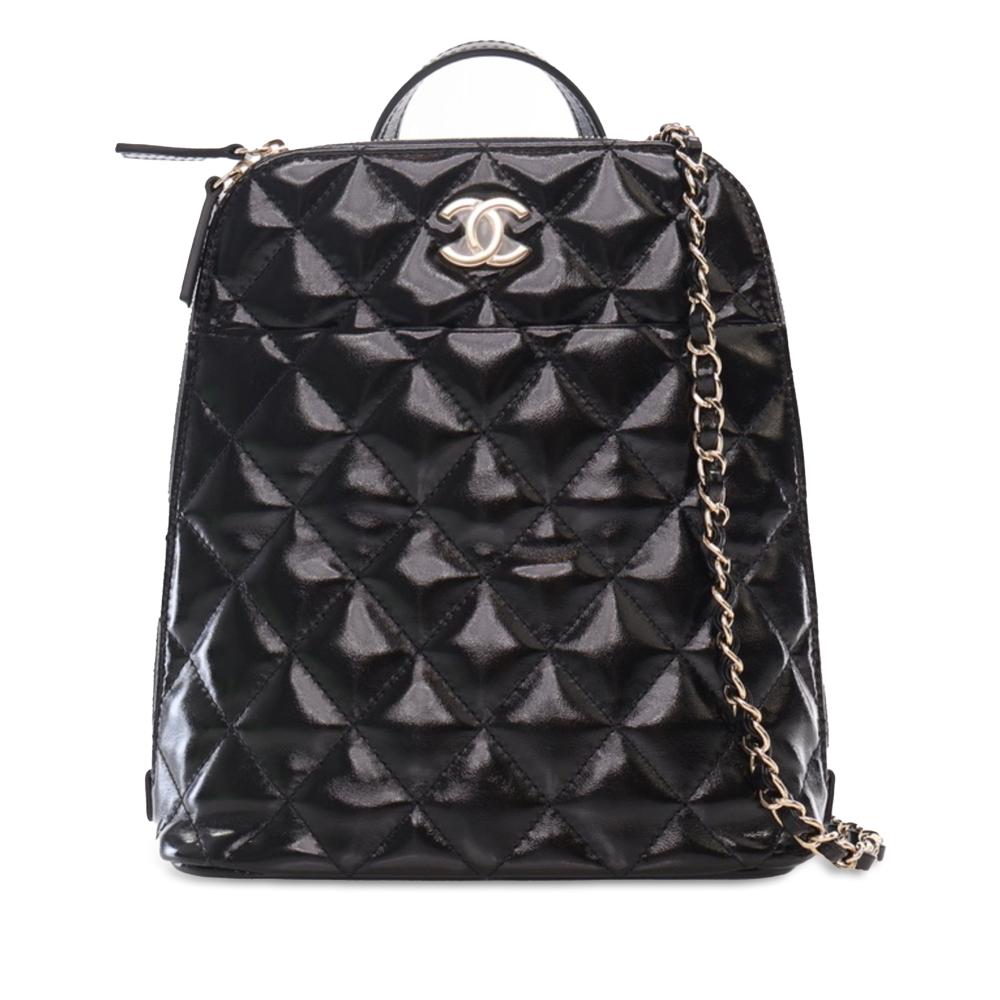 Chanel AB Chanel Black Calf Leather Shiny skin My Pocket Backpack Italy