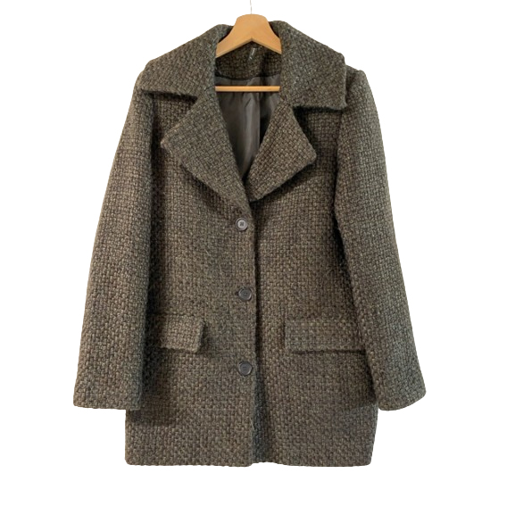 Naf Naf Dark purple / brown tweed coats