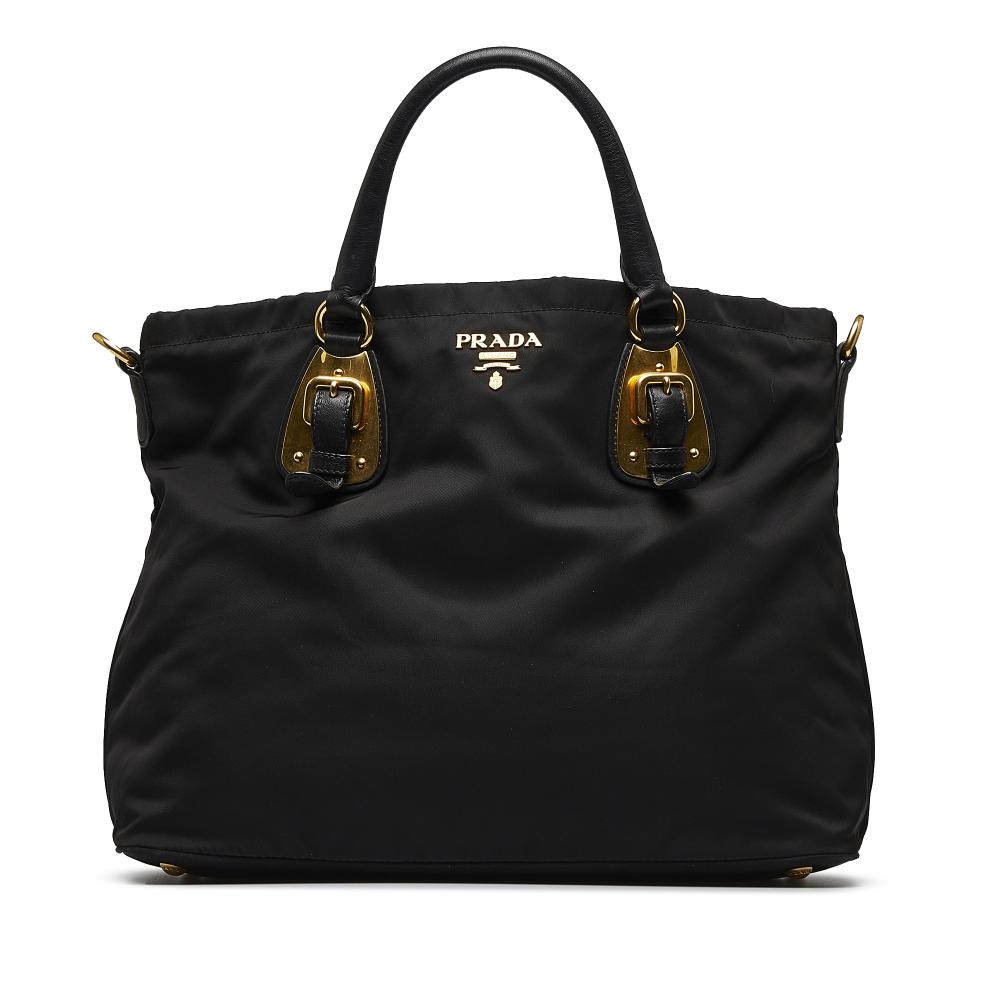 Prada B Prada Black Nylon Fabric Tessuto Satchel China