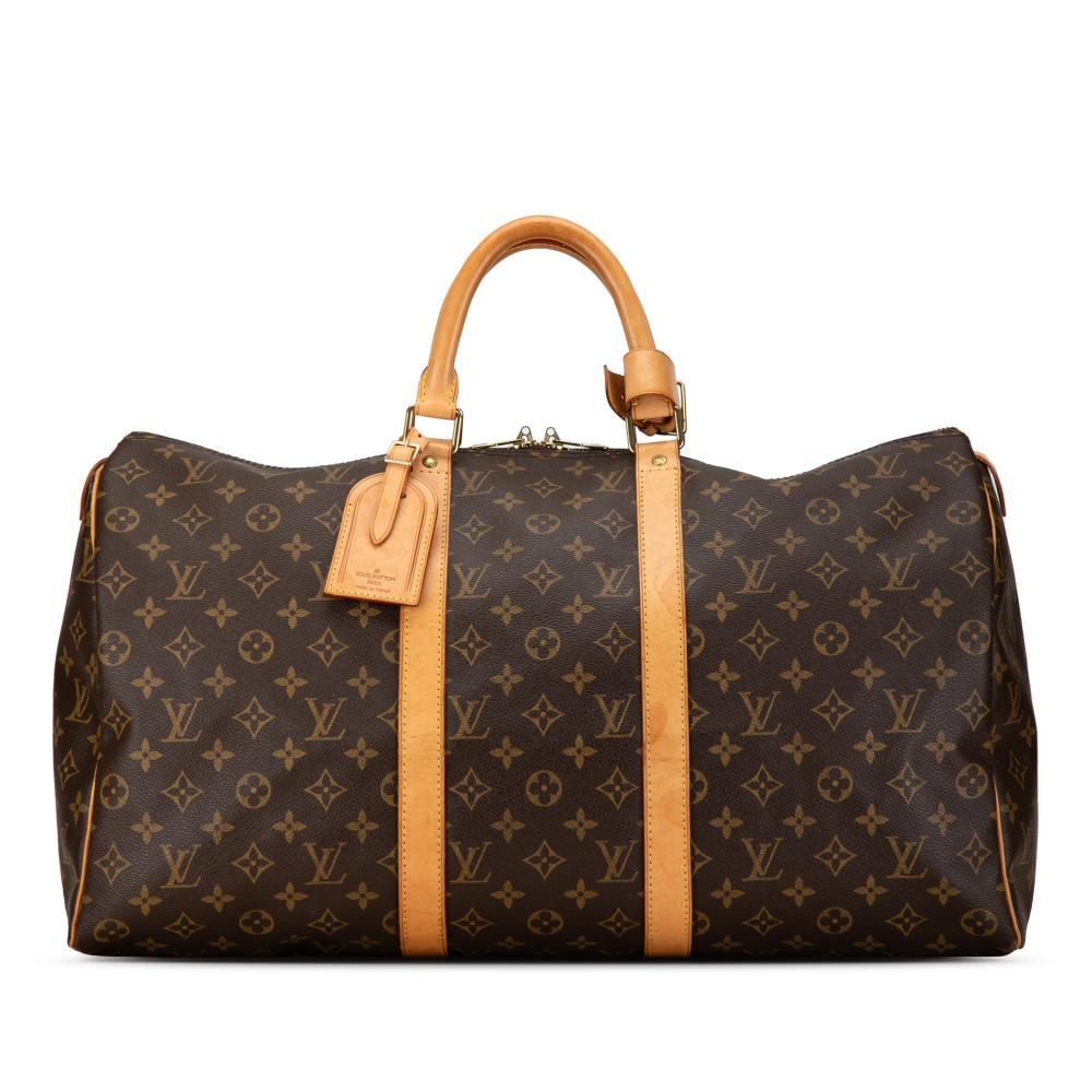 Louis Vuitton B Louis Vuitton Brown Monogram Canvas Canvas Monogram Keepall 50 France