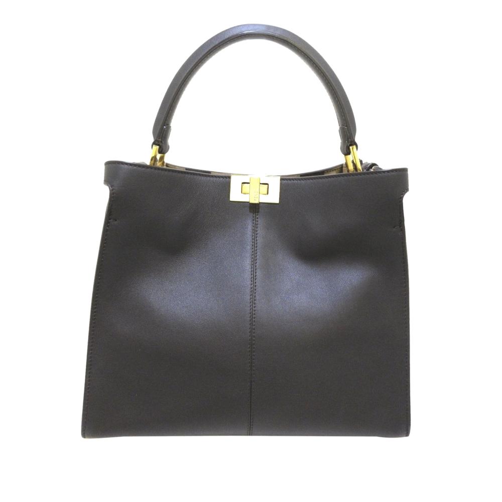 Fendi B Fendi Black Calf Leather Peekaboo X Lite Medium Italy