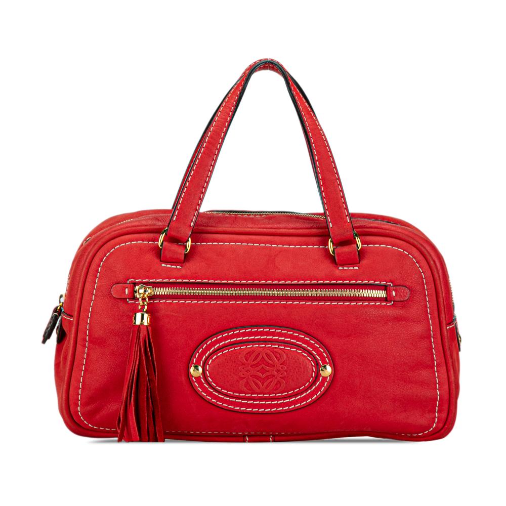 Loewe B LOEWE Red Calf Leather Anagram Tassel Handbag China