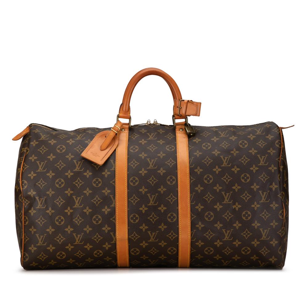 Louis Vuitton B Louis Vuitton Brown Monogram Canvas Canvas Monogram Keepall 55 France