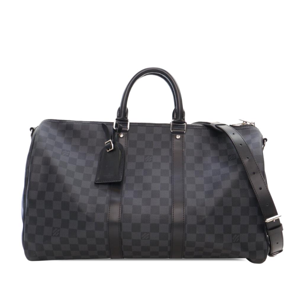 Louis Vuitton B Louis Vuitton Black Damier Canvas Canvas Damier Graphite Keepall Bandouliere 45 France