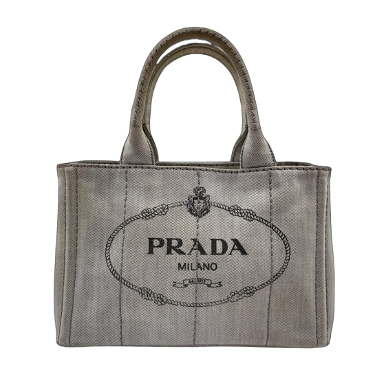 Prada Grey Canvas Prada Canapa Tote