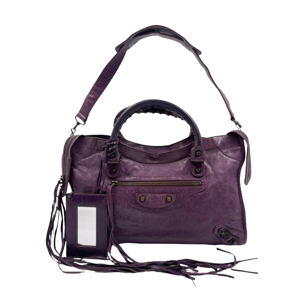 Balenciaga Purple Lambskin City